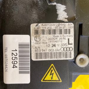 Reflektor Lampa Lewa Audi A4 B7 XENON 8E0941003BM Nieskrętna