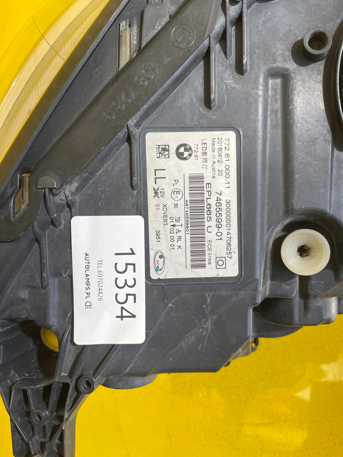 Reflektor Lampa Lewa BMW 7 G11 G12 ADAPTIVE LED 7465599-01 Autolamps 2 Reflektor Lampa Lewa BMW 7 G11 G12 ADAPTIVE LED 7465599-01