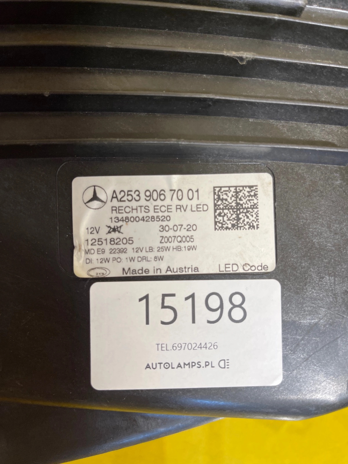 Reflektor LAMPA PRAWA MERCEDES GLC W253 LIFT FULL LED 19- Autolamps 2 Reflektor LAMPA PRAWA MERCEDES GLC W253 LIFT FULL LED 19-