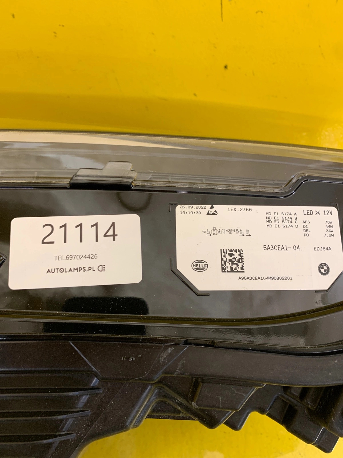 Reflektor Lampa Lewa BMW IX M60 Laser 5A3CEA1-04 Autolamps 2 Reflektor Lampa Lewa BMW IX M60 Laser 5A3CEA1-04