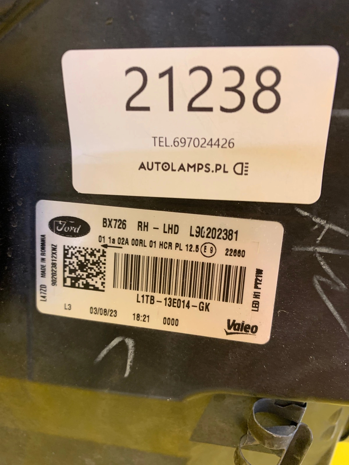 Reflektor Lampa Prawa Ford Puma MK2 II 19- Full Led L1TB-13E014-GK Autolamps 2 Reflektor Lampa Prawa Ford Puma MK2 II 19- Full Led L1TB-13E014-GK