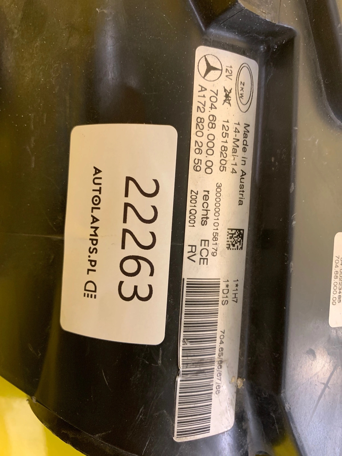 Reflektor Mercedes SLK AMG W172 Lampa Przód Prawa Bi-Xenon A1728202659 Autolamps 2 Reflektor Mercedes SLK AMG W172 Lampa Przód Prawa Bi-Xenon A1728202659