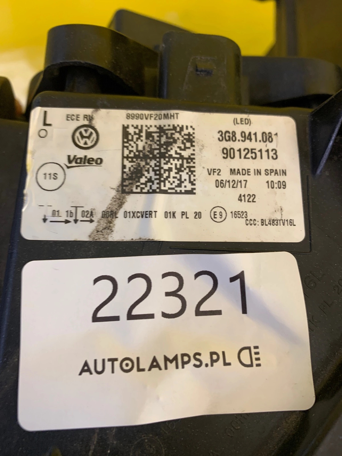 Reflektor Lampa Lewa VW Arteon Full Led 3G8941081 Autolamps 2 Reflektor Lampa Lewa VW Arteon Full Led 3G8941081