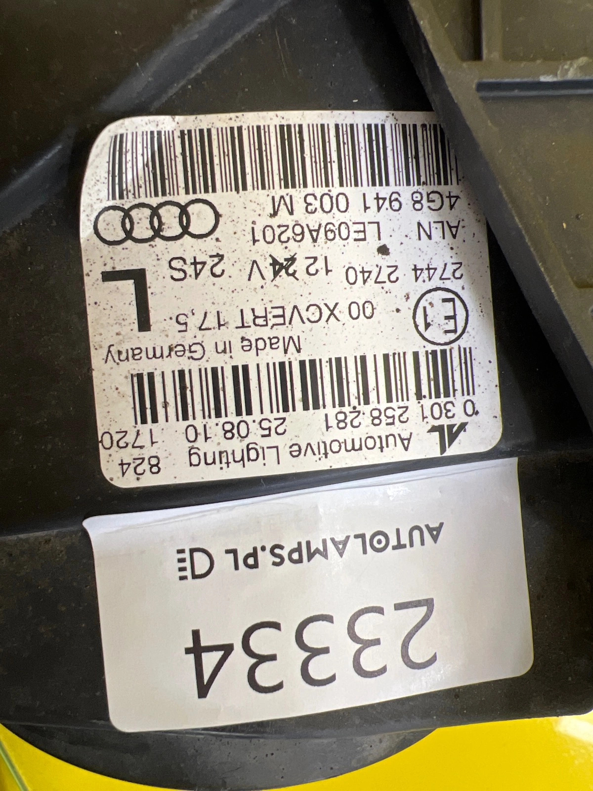 Reflektor Lampa Lewa Przednia Audi A7 4G8 Xenon Skrętna 4G8941003M Autolamps 2 Reflektor Lampa Lewa Przednia Audi A7 4G8 Xenon Skrętna 4G8941003M