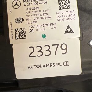 Reflektor Lampa Prawa Mercedes GLA W247 Full Led A2479064204