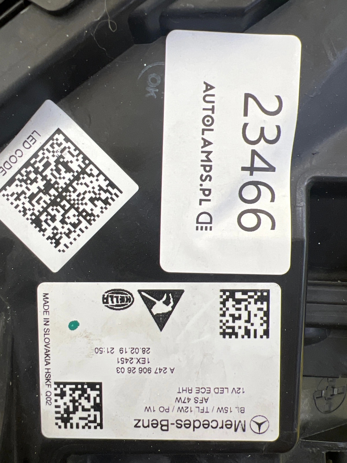 Reflektor Lampa prawa Mercedes B-Klasa W247 Full Led A2479062603 Autolamps 2 Reflektor Lampa prawa Mercedes B-Klasa W247 Full Led A2479062603