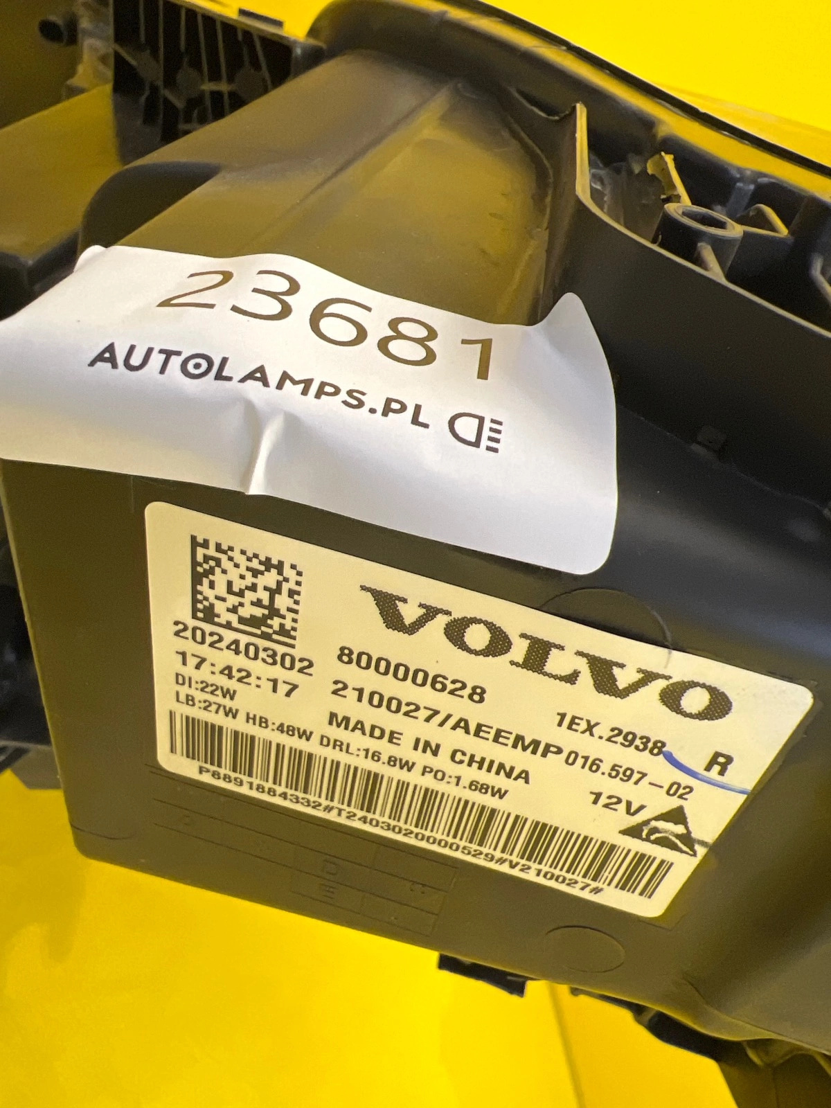 Reflektor Lampa Prawa Przednia Volvo EX30 Full Led 80000628 Autolamps 2 Reflektor Lampa Prawa Przednia Volvo EX30 Full Led 80000628