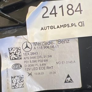 Reflektor Lampa Prawa Mercedes CLA W118 Full Led A1189060801