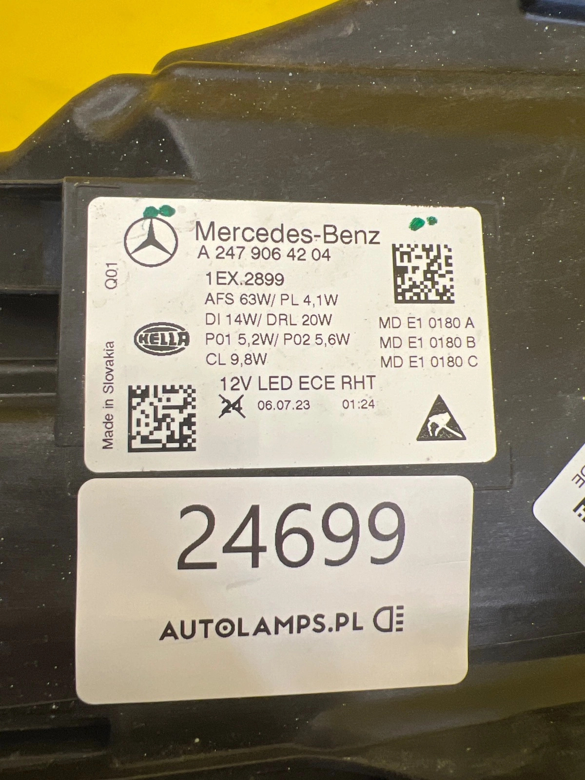 Reflektor Lampa Prawa Mercedes GLA W247 Full Led A2479064204 Autolamps 2 Reflektor Lampa Prawa Mercedes GLA W247 Full Led A2479064204