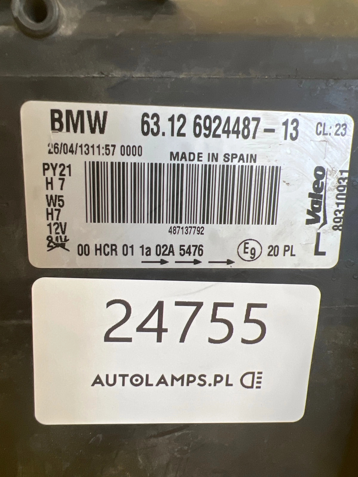 Reflektor Lampa Lewa BMW 1 E81 E87 E82 Zwykła 6924487-13 Autolamps 2 Reflektor Lampa Lewa BMW 1 E81 E87 E82 Zwykła 6924487-13