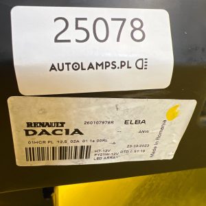 Reflektor Lampa Prawa Dacia Sandero III 20- Full Led 260107978R