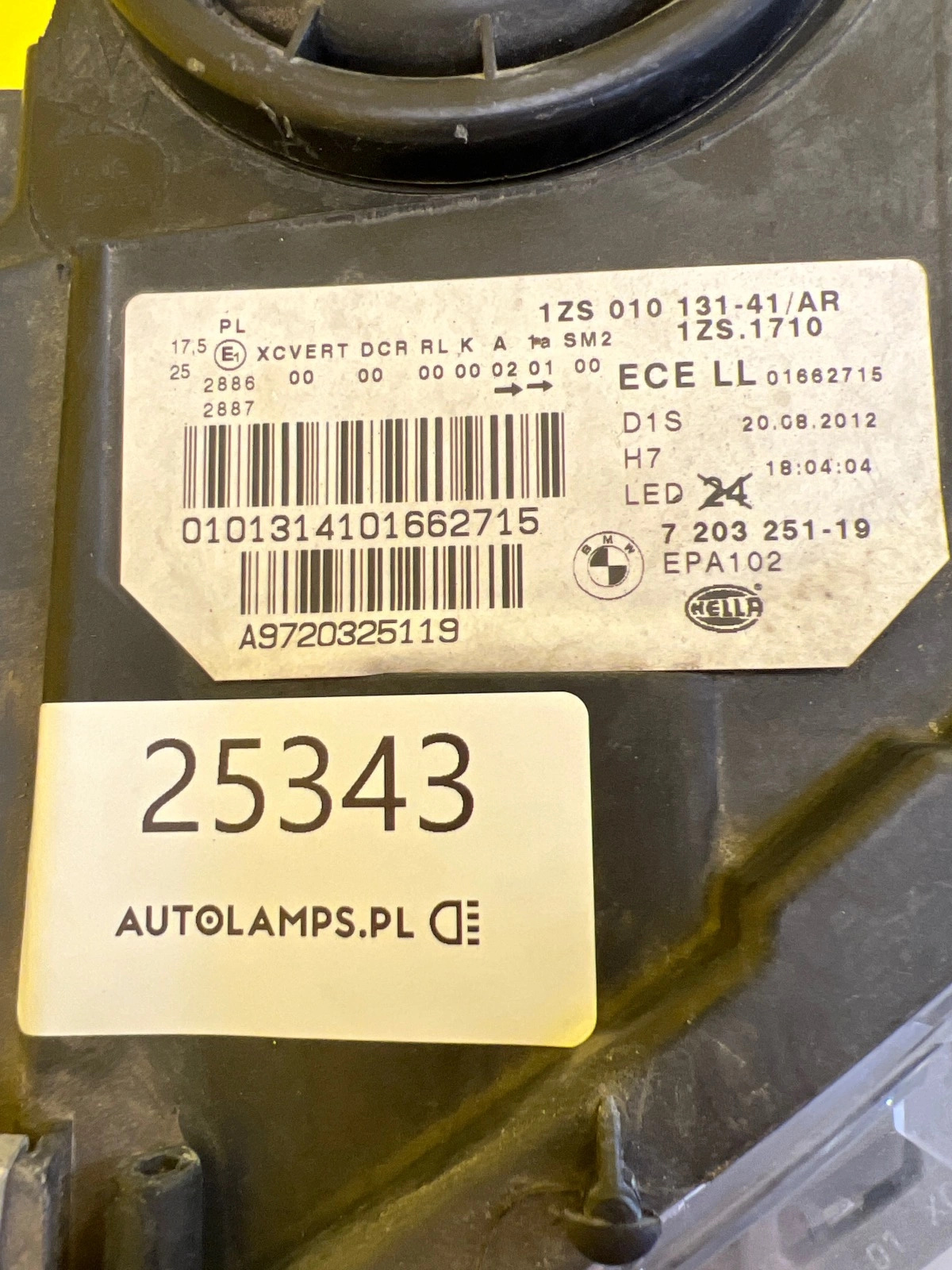 Reflektor Lampa Lewa BMW 5 F10 F11 Bi-Xenon Skrętny 7203251-19 Autolamps 2 Reflektor Lampa Lewa BMW 5 F10 F11 Bi-Xenon Skrętny 7203251-19