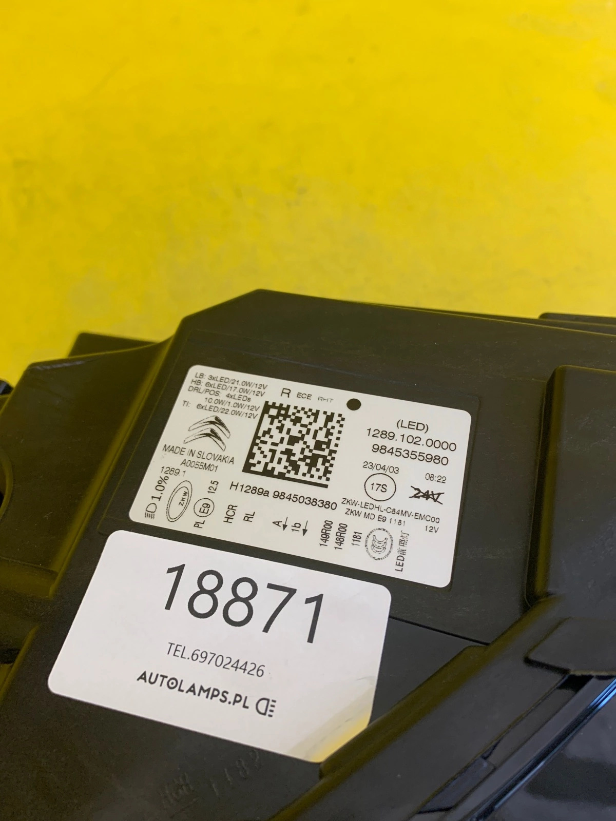 Reflektor Lampa Prawa CITROEN C5 AIRCROSS 22- LIFT FULL LED 9845355980 Autolamps 2 Reflektor Lampa Prawa CITROEN C5 AIRCROSS 22- LIFT FULL LED 9845355980