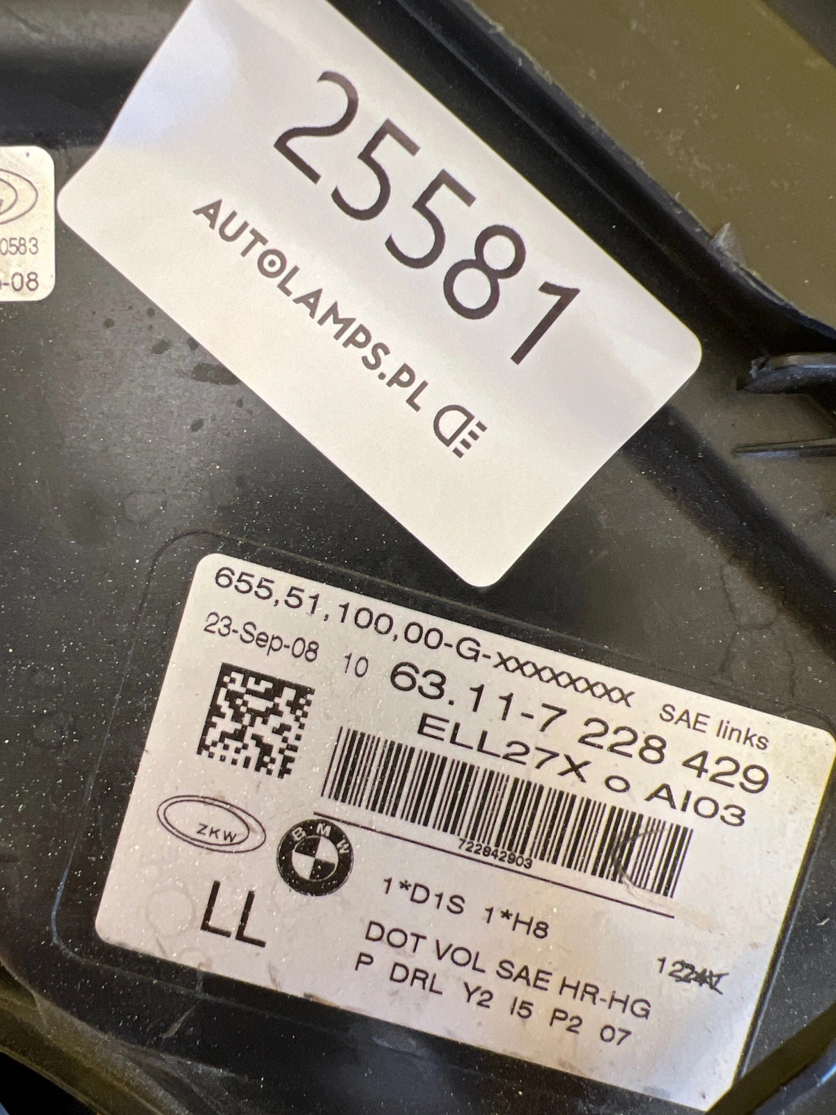 Reflektor Lampa Lewa BMW 7 F01 F02 Bi-Xenon 2008- 7228429 Autolamps 2 Reflektor Lampa Lewa BMW 7 F01 F02 Bi-Xenon 2008- 7228429