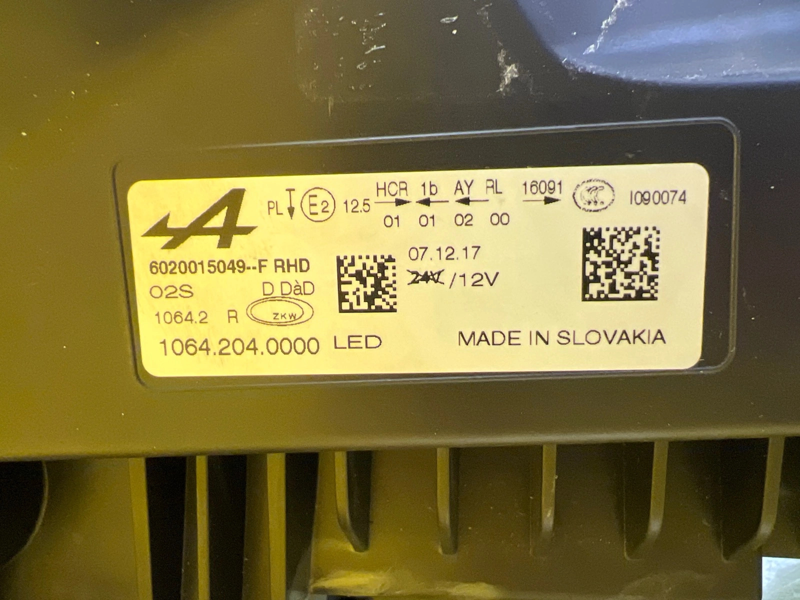 Reflektor Lampa Prawa Przednia Renault Alpine A110 Full Led Autolamps 3 Reflektor Lampa Prawa Przednia Renault Alpine A110 Full Led