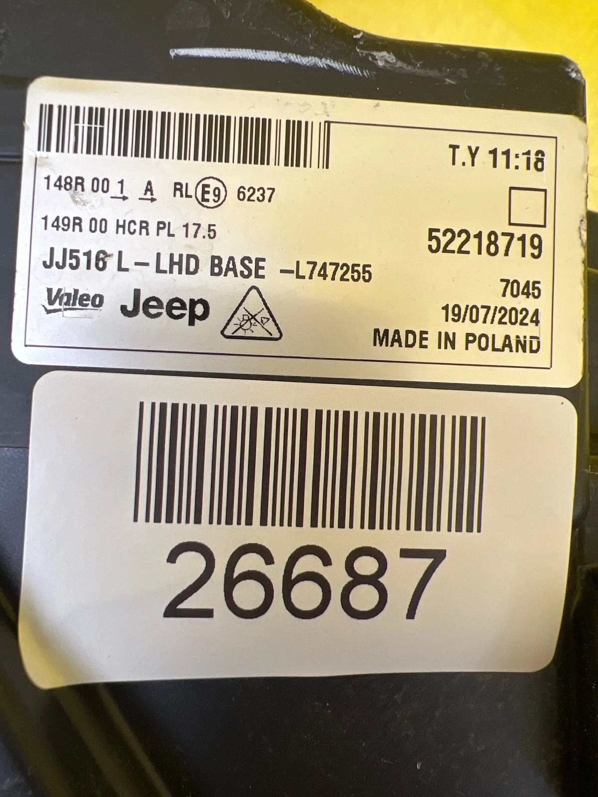 Reflektor Lampa Lewa Przednia Jeep Avenger Full Led 52218719 Autolamps 2 Reflektor Lampa Lewa Przednia Jeep Avenger Full Led 52218719