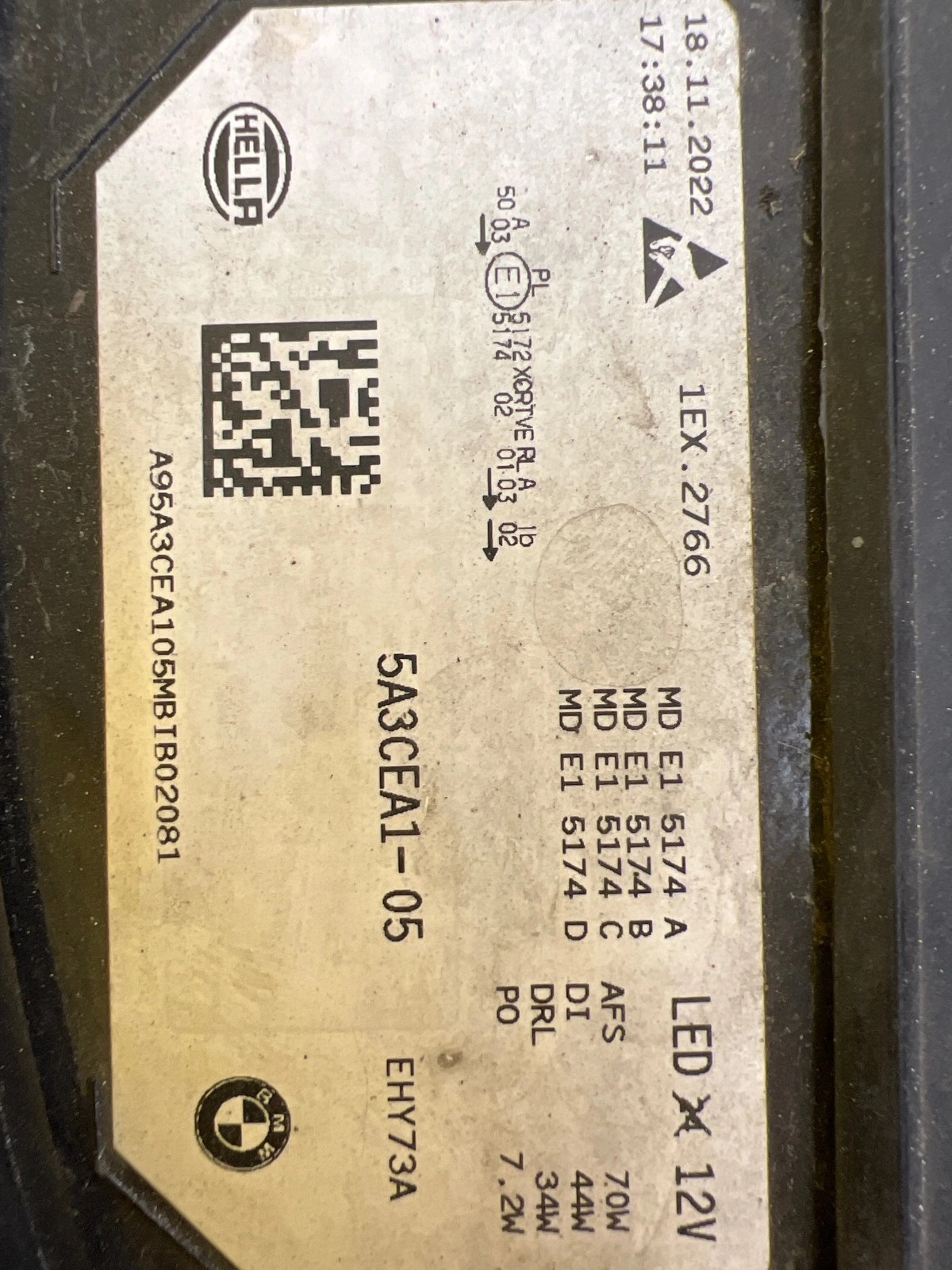 Reflektor Lampa Lewa BMW IX M60 Full Led Laser 5A3CEA1-05 Autolamps 2 Reflektor Lampa Lewa BMW IX M60 Full Led Laser 5A3CEA1-05