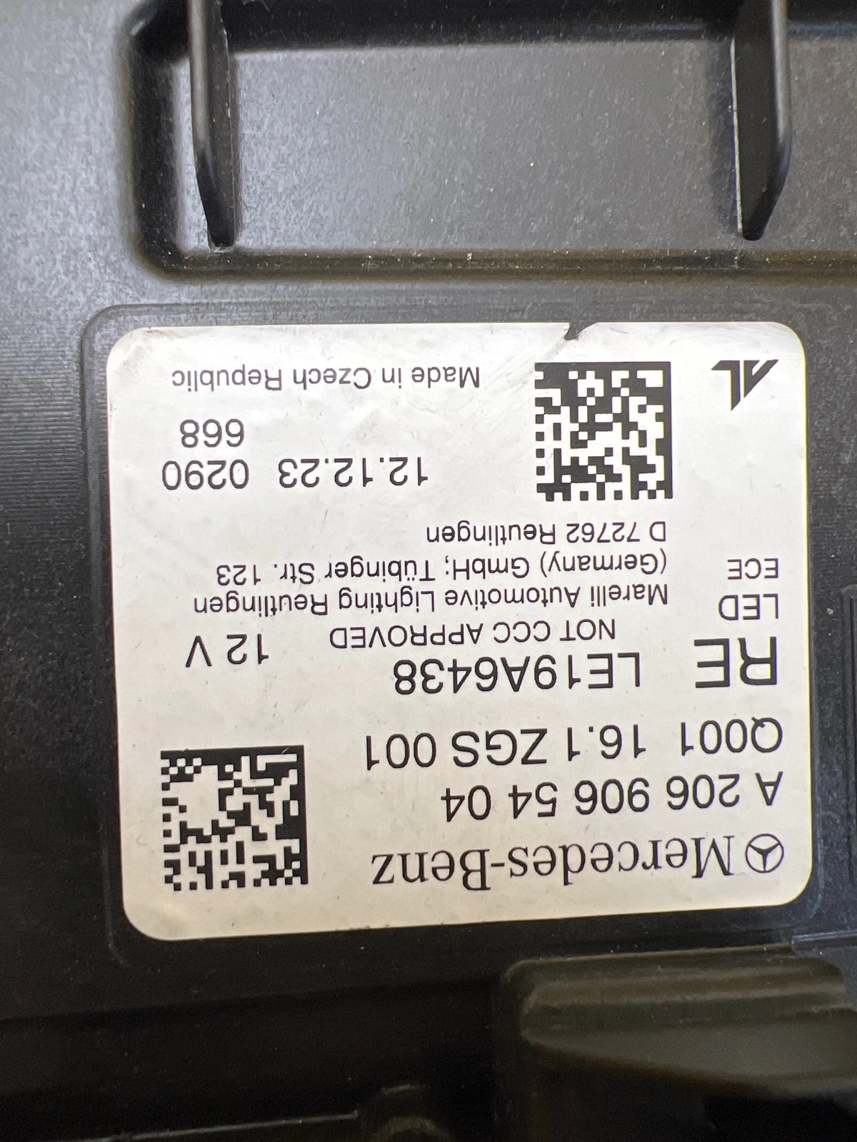 Reflektor Lampa Prawa Mercedes C-Klasa W206 A2069065404 Digital Light Autolamps 2 Reflektor Lampa Prawa Mercedes C-Klasa W206 A2069065404 Digital Light