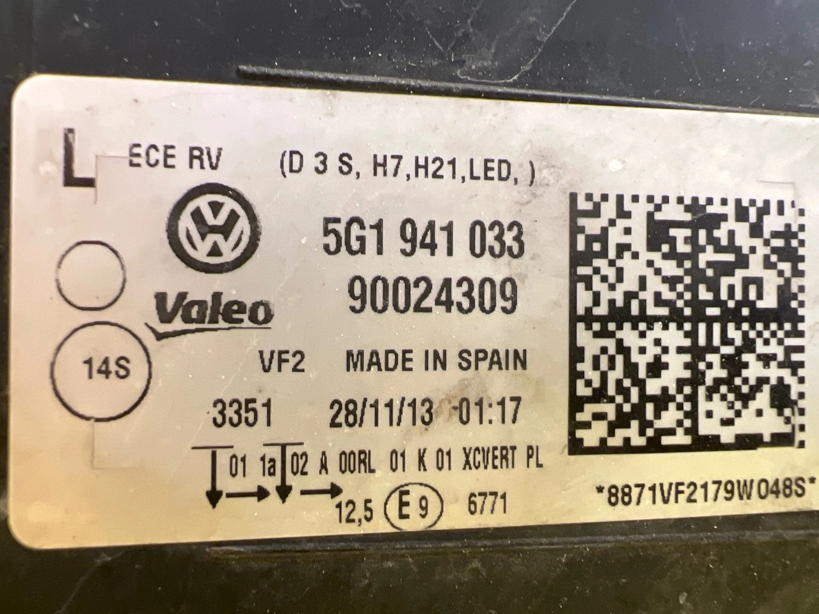 Reflektor Lampa Lewa VW Golf VII Bi-Xenon 5G1941033 Autolamps 3 Reflektor Lampa Lewa VW Golf VII Bi-Xenon 5G1941033