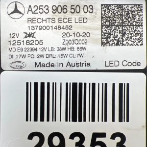 Reflektor Lampa Prawa MERCEDES GLC W253 LIFT FULL LED 19- A2539065003