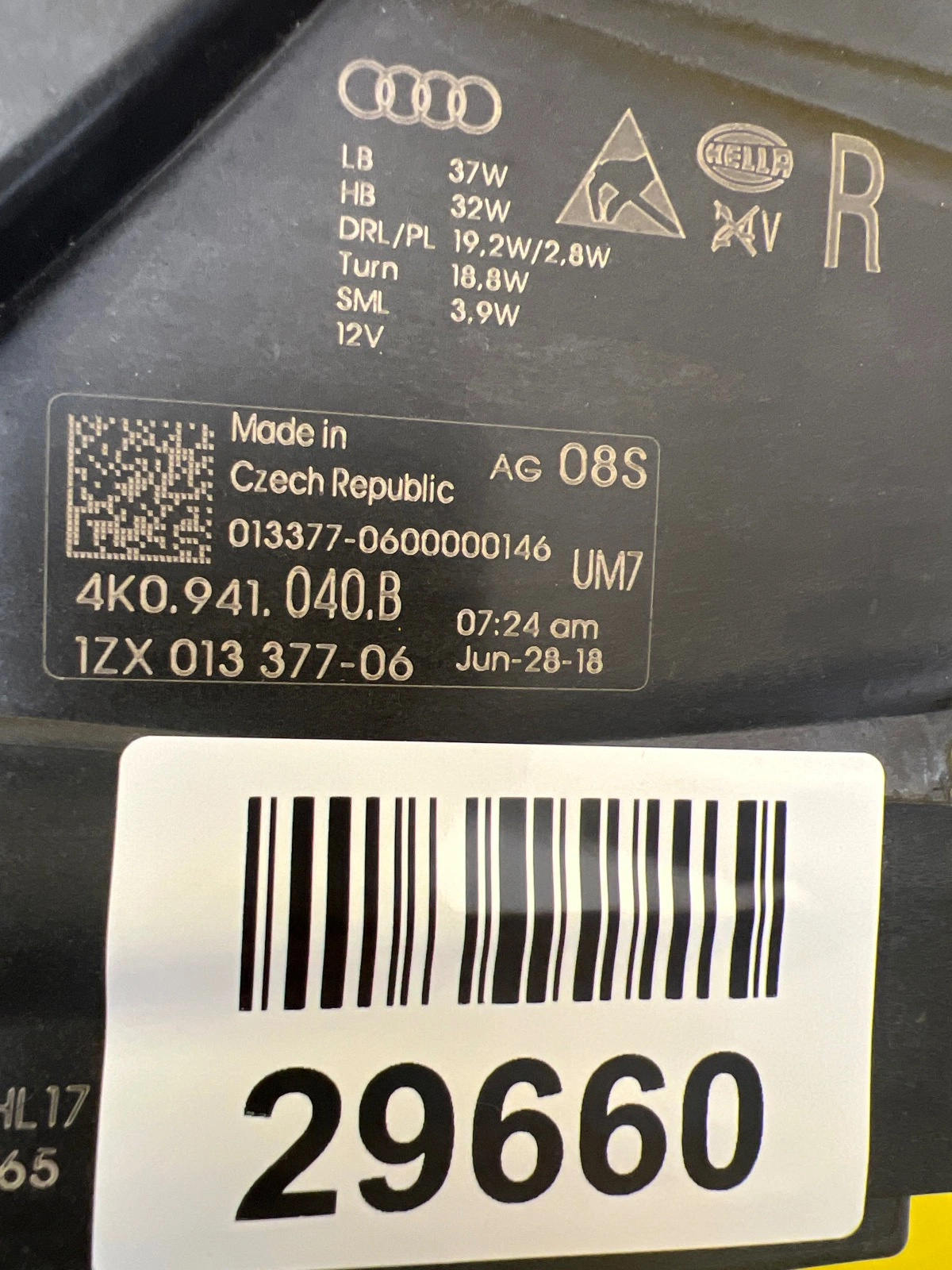 Reflektor Lampa Prawa Audi A6 C8 4K0 Full Led USA 4K0941040B Autolamps 2 Reflektor Lampa Prawa Audi A6 C8 4K0 Full Led USA 4K0941040B