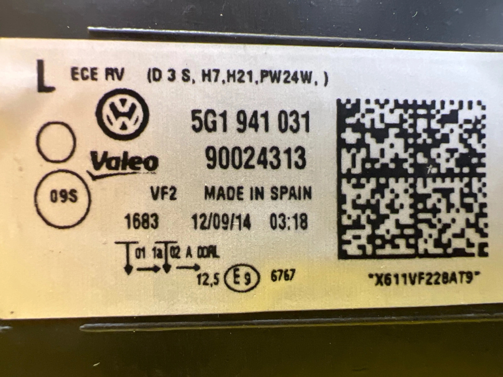 Reflektor Lampa Lewa Przód VW Golf VII Xenon 5G1941031 Autolamps 2 Reflektor Lampa Lewa Przód VW Golf VII Xenon 5G1941031