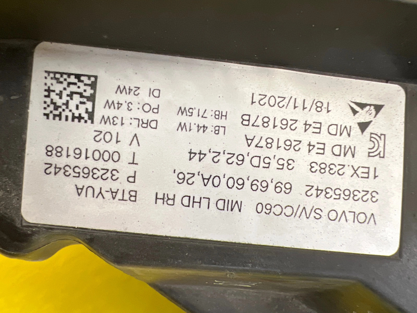 Reflektor Lampa Prawa Volvo S60 V60 Mid Led 32365342 Autolamps 2 Reflektor Lampa Prawa Volvo S60 V60 Mid Led 32365342