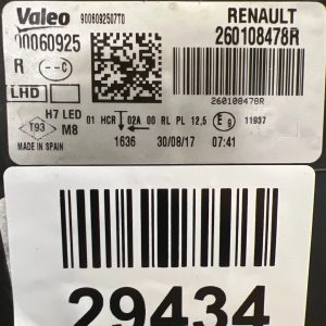 Reflektor Lampa Prawa Renault Megane IV 4 Led 260108478R