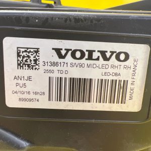 Reflektor Lampa Prawa Volvo S90 V90 16- Mid Led 31386171
