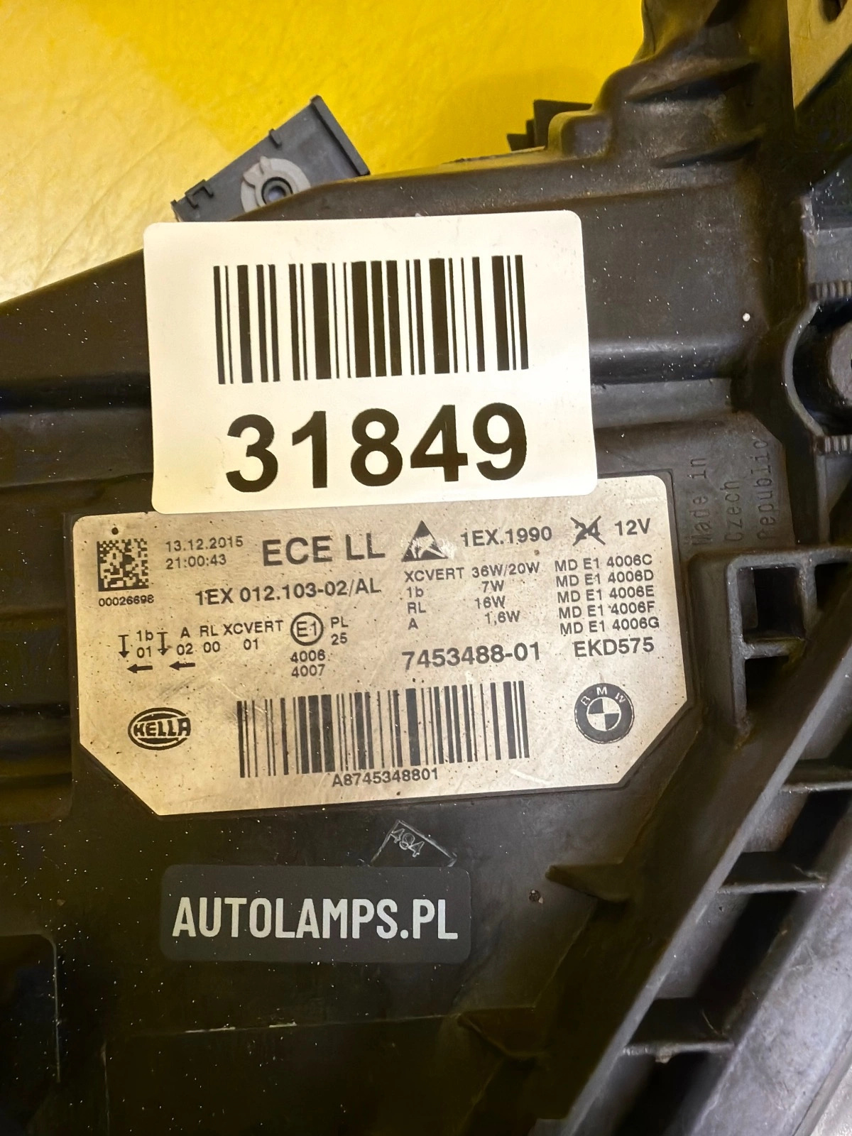 Reflektor Lampa Prawa BMW 3 F30 F31 Lift Adaptive Led 7453488-01 Autolamps 2 Reflektor Lampa Prawa BMW 3 F30 F31 Lift Adaptive Led 7453488-01